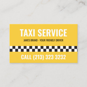 Taxi Service Cab Driver Zwart-wit patroon Visitekaartje