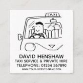 Taxi-service en particuliere huur vierkante visitekaartje (Voorkant)