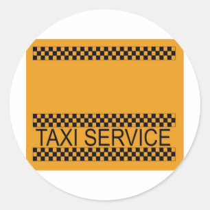 Taxi-service met ruimte voor tekst ronde sticker