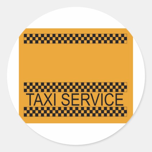 Taxi-service met ruimte voor tekst ronde sticker (Voorkant)
