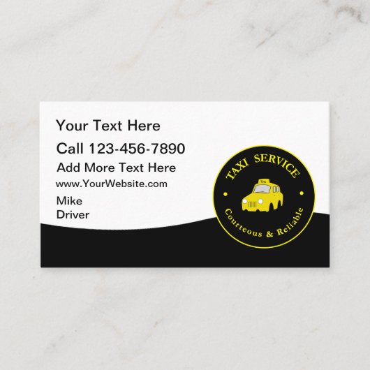 Taxi Service Modern Cab Driver Business Cards Visitekaartje (Voorkant)