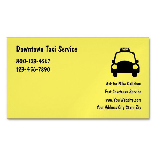 Taxi Service Visitekaartje Magneet (Voorkant)