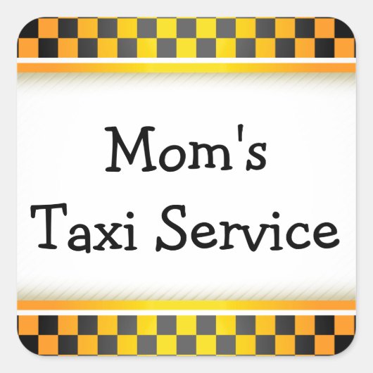 Taxi Service voor mam Vierkante Sticker (Voorkant)