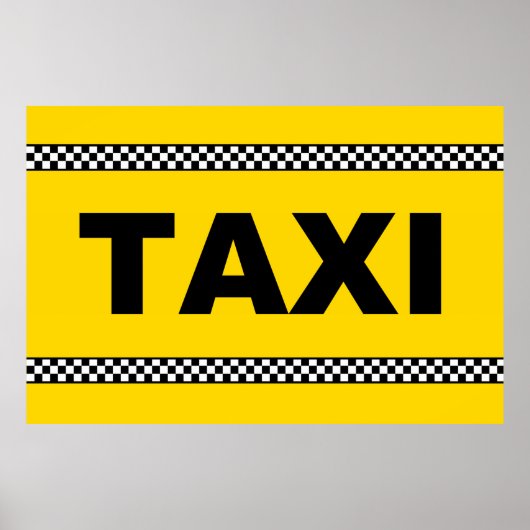 TAXI Sign POSTER Classic Yellow Black en White (Voorkant)