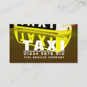 Taxi Sign Reflection, Taxi Cab Firma, Price List Visitekaartje