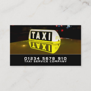 Taxi Sign, Taxi Cab Firm, prijslijst Visitekaartje