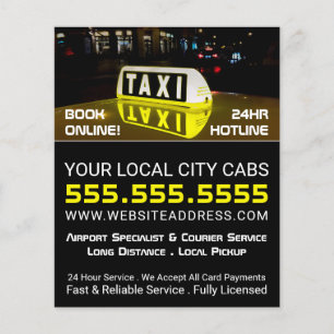 Taxi Sign, Taxi Cab Firm with Price List Flyer