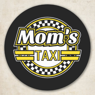 Taxi Sign van mama Ronde Sticker