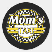Taxi Sign van mama Ronde Sticker (Voorkant)