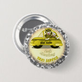 Taxi-speld van Sock Monkey Ronde Button 5,7 Cm (Voorkant /achterkant)