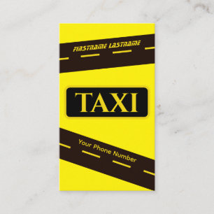 TAXI stadsstraten voor taxichauffeur cabine Visitekaartje