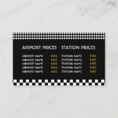 Taxi station/chauffeur, prijslijst visitekaartje (Achterkant)