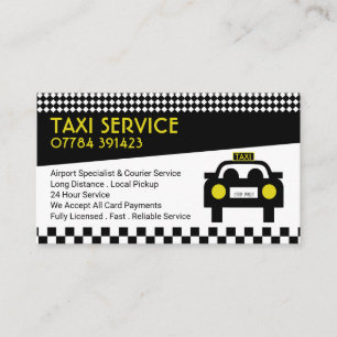 Taxi station/chauffeur, prijslijst visitekaartje