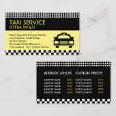 Taxi station/chauffeur, prijslijst visitekaartje (Voorkant / Achterkant)