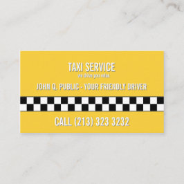 Taxi taxichauffeur zwart-wit patroon visitekaartje
