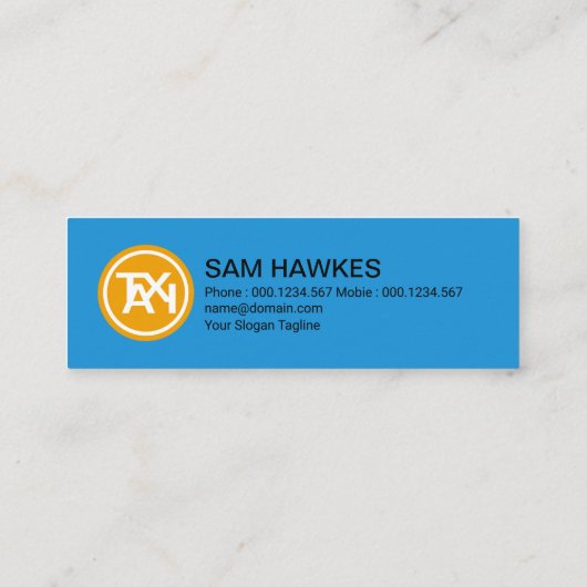 Taxi Transparent Glass Effect Signage Taxi Driver Mini Visitekaartje (Achterkant)