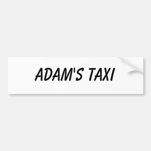 TAXI VAN ADAM BUMPERSTICKER (Voorkant)