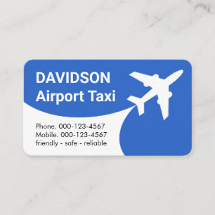Taxi van de luchthaven stijgt op  visitekaartje