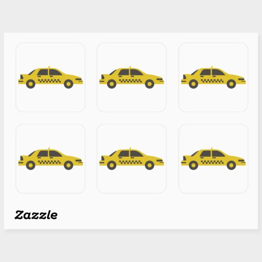 Taxi Vierkante Sticker (Vel)