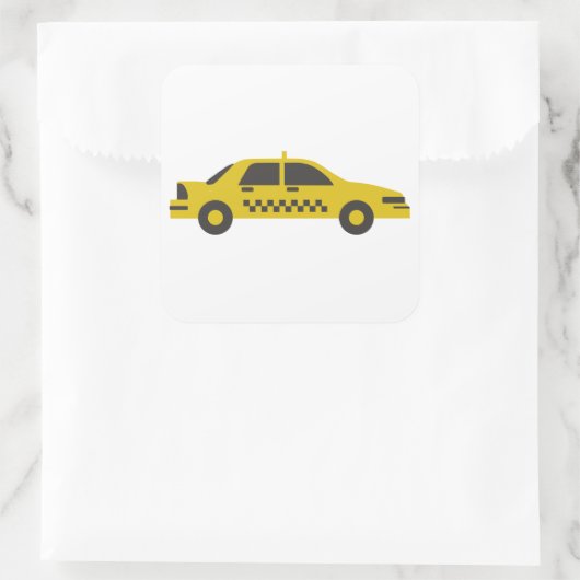 Taxi Vierkante Sticker (Tas)