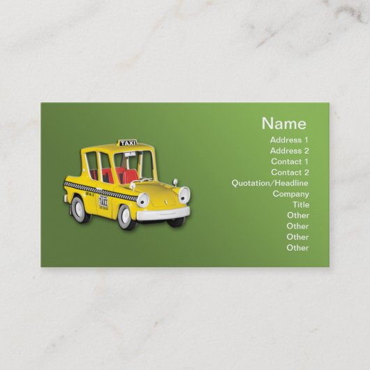 Taxi Visitekaartje (Voorkant)