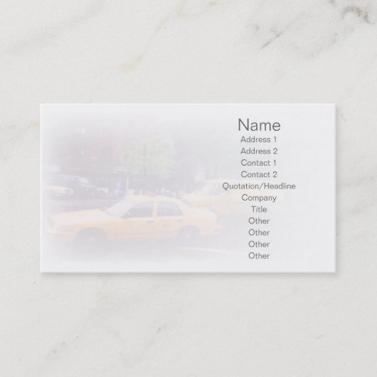 Taxi Visitekaartje (Voorkant)