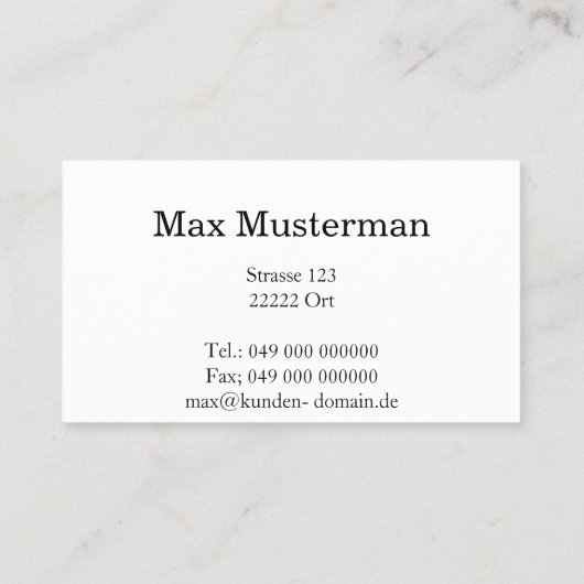 TAXI Visitenkarten mit LOGO Visitekaartje (Achterkant)