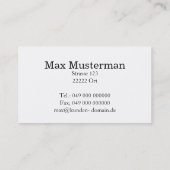 TAXI Visitenkarten Visitekaartje (Achterkant)