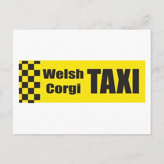Taxi Welsh Corgi Briefkaart (Voorkant)