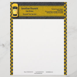 Taxi Yellow Business Cab Driver Service Briefhoofd