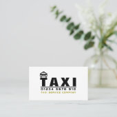 Taxibedrijf Logo, prijslijst Visitekaartje (Staand voorkant)