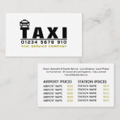 Taxibedrijf Logo, prijslijst Visitekaartje (Voorkant / Achterkant)