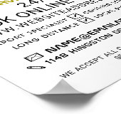 Taxibedrijf Logo, taxibusbedrijf Adverteren Poster (Hoek)