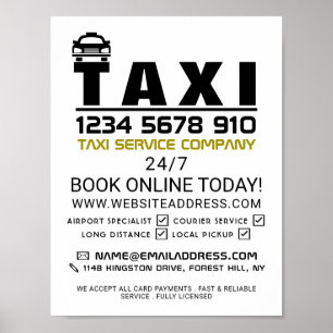 Taxibedrijf Logo, taxibusbedrijf Adverteren Poster