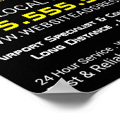 Taxibord, taxibusfirma Adverteren Poster (Hoek)