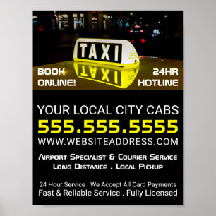 Taxibord, taxibusfirma Adverteren Poster