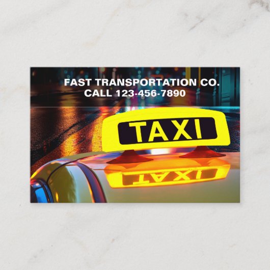 Taxicabbestuurder Taxi Lichte Visitekaartjes (Voorkant)