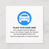 Taxicabine Speech Box Driver Vierkante Visitekaartje (Achterkant)