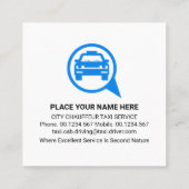 Taxicabine Speech Box Rijden Vierkante Visitekaartje (Achterkant)