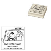 Taxichauffeur achter het stuur rubberstempel (Gestempeld)