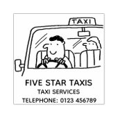 Taxichauffeur achter het stuur rubberstempel (Afrduk)