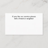 Taxichauffeur Eenvoudig vervoer Visitekaartjes (Achterkant)