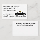Taxichauffeur Eenvoudige Visitekaartjes (Voorkant / Achterkant)