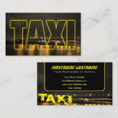taxichauffeur gele taxineonverlichting visitekaartje (Voorkant / Achterkant)