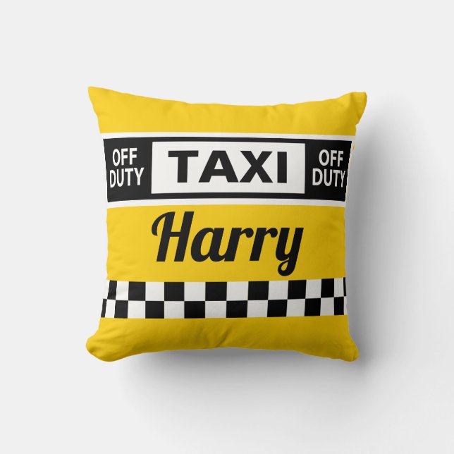 Taxichauffeur Pensioen Gift Fun Yellow Cab Kussen (Voorkant)