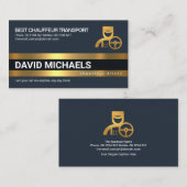 Taxichauffeur Simple Bold Gold Line Lyers Visitekaartje (Voorkant / Achterkant)
