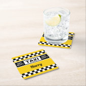 Taxichauffeur Yellow Cab van de dienstregeling Kartonnen Onderzetters (Insitu)