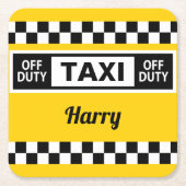 Taxichauffeur Yellow Cab van de dienstregeling Kartonnen Onderzetters (Voorkant)