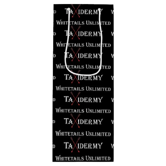 Taxidermie Logo Wijn Cadeautas (Voorkant)