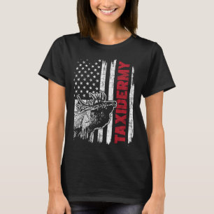 Taxidermie USA Vlag Taxidermist Herten vulling Ani T-shirt
